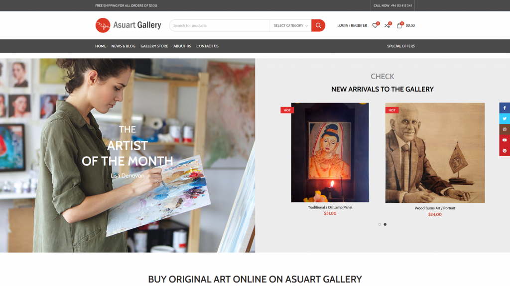 Asuart Gallery | ecommerce Website